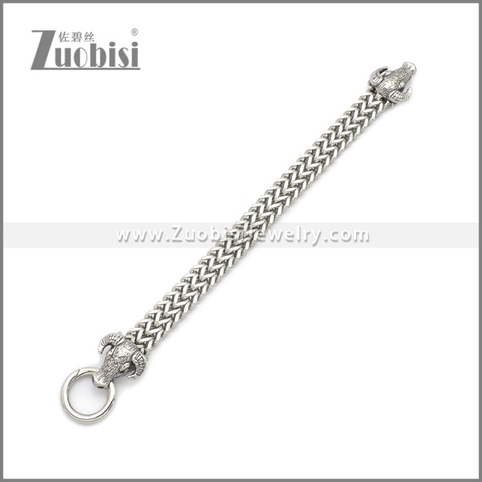 Silver Stainless Steel OX Bracelet b010132S