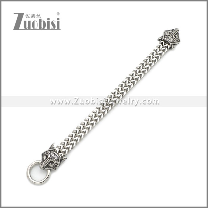 Stainless Steel Wolf Viking Bracelet b010136S