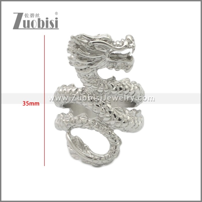 Big Chinese Dragon Ring Stainless Steel for Men r008934S