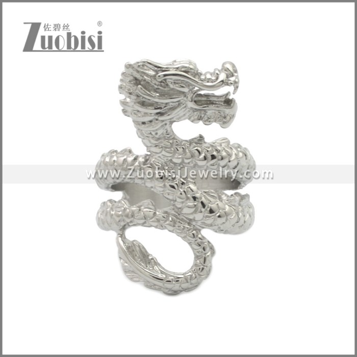 Big Chinese Dragon Ring Stainless Steel for Men r008934S