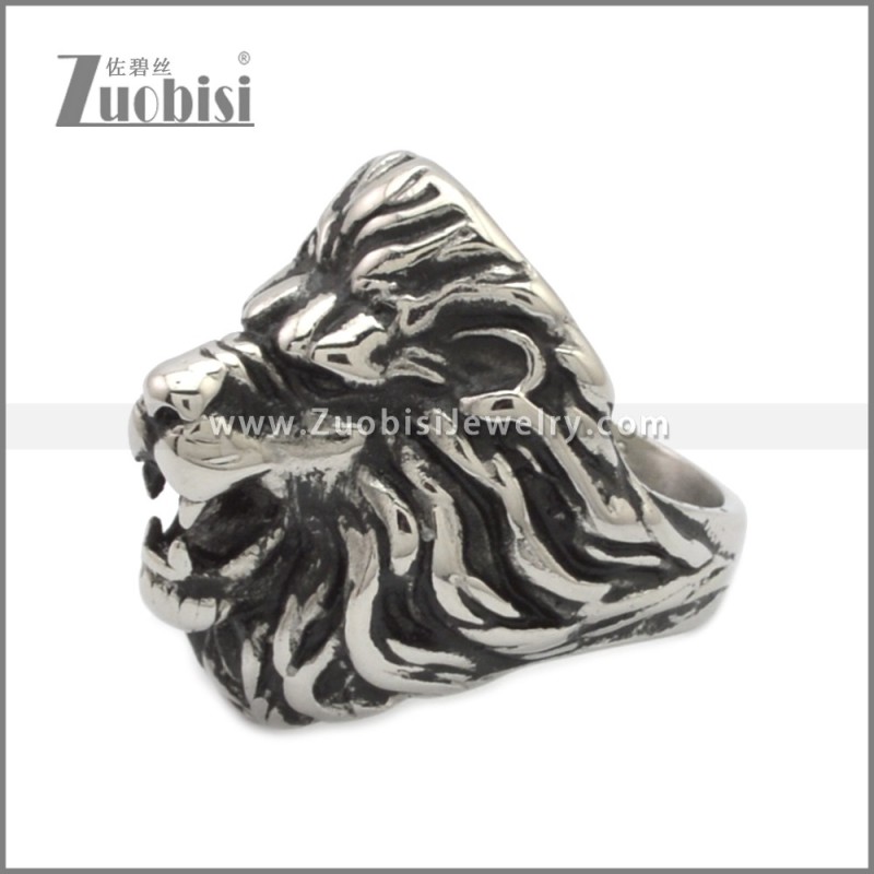 Stainless Steel Lion Head Ring r008967SH