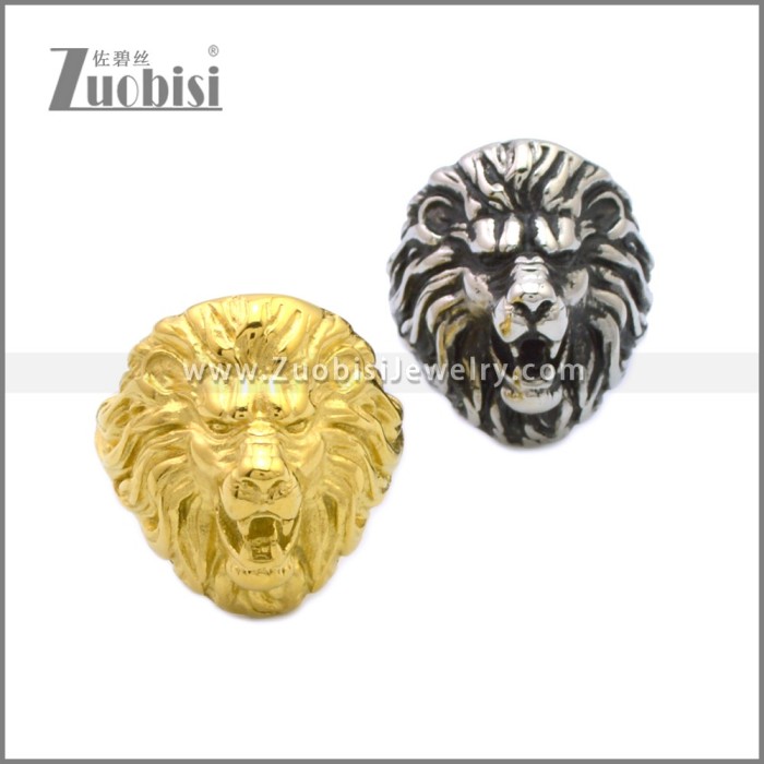 Stainless Steel Lion Head Ring r008967SH