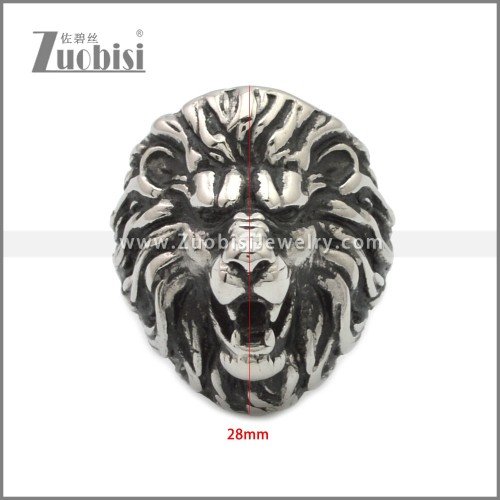 Stainless Steel Lion Head Ring r008967SH