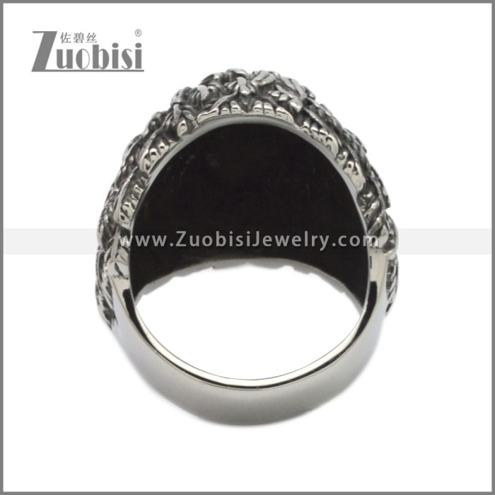 Stainless Steel Black Eyeball Eagle Ring r008998SA2
