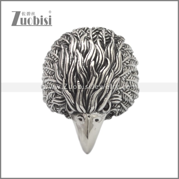 Stainless Steel Black Eyeball Eagle Ring r008998SA2