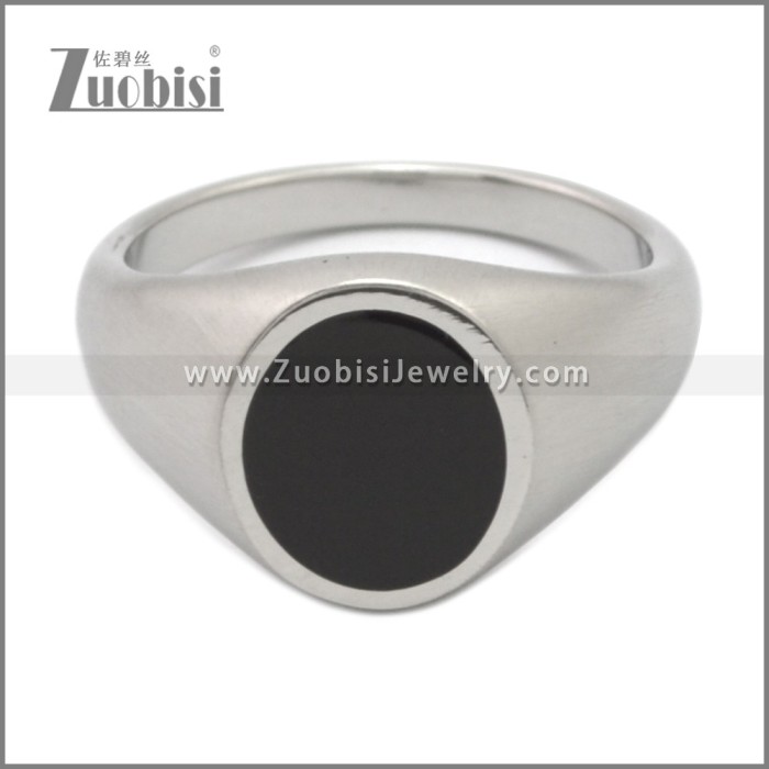 Matte Stainless Steel Enamel Ring r009056S1