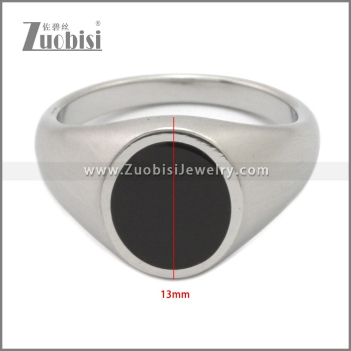 Matte Stainless Steel Enamel Ring r009056S1