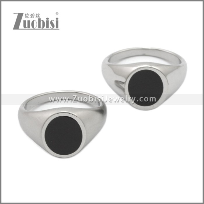 Matte Stainless Steel Enamel Ring r009056S1