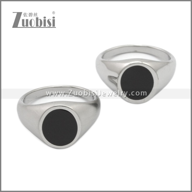 Matte Stainless Steel Enamel Ring r009056S1