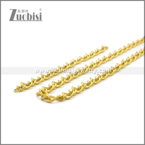 10mm Golden Stainless Steel Jewelry Set s002984G
