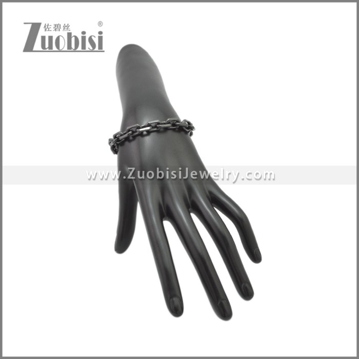 8mm Wide Black Stainless Steel Jewelry Set s002985H