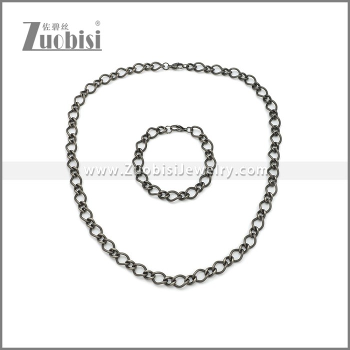 1CM Wide Stainless Steel Jewelry Set s002984A