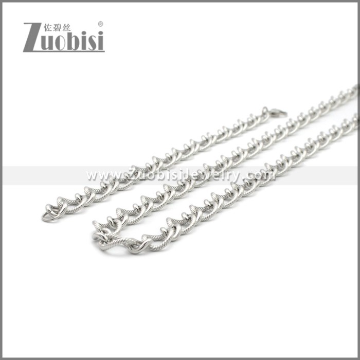 10mm Wide Stainless Steel Jewelry Set s002984S