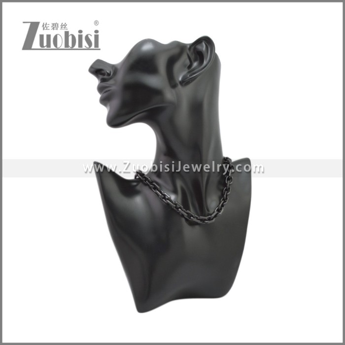 8mm Wide Black Stainless Steel Jewelry Set s002985H