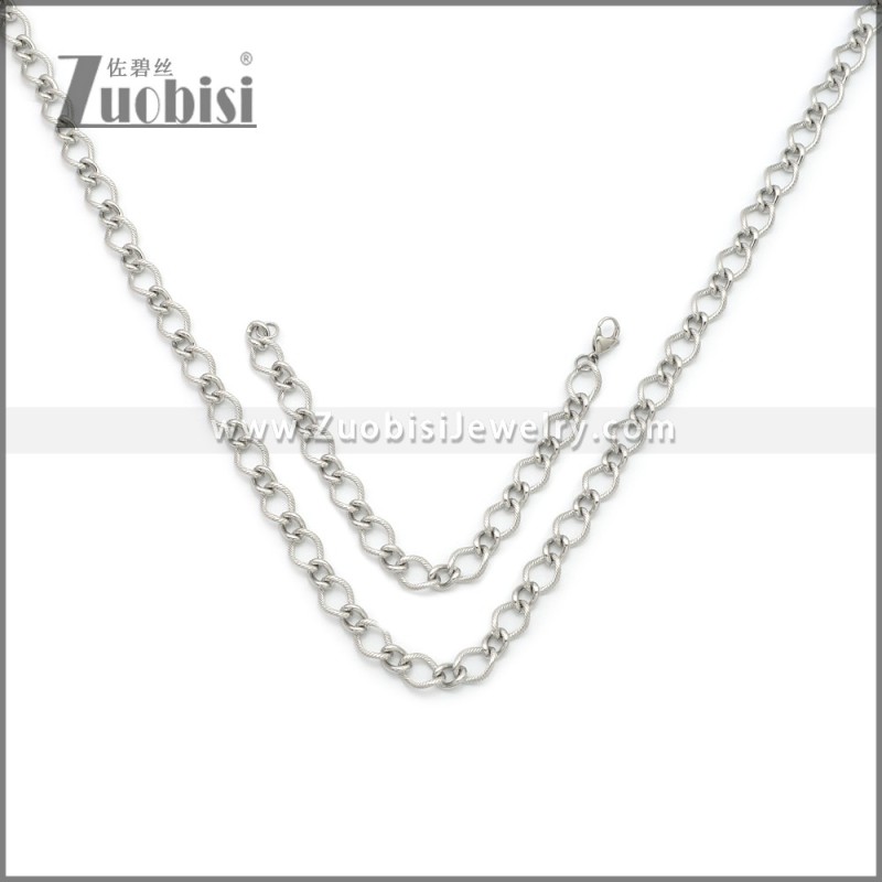 10mm Wide Stainless Steel Jewelry Set s002984S