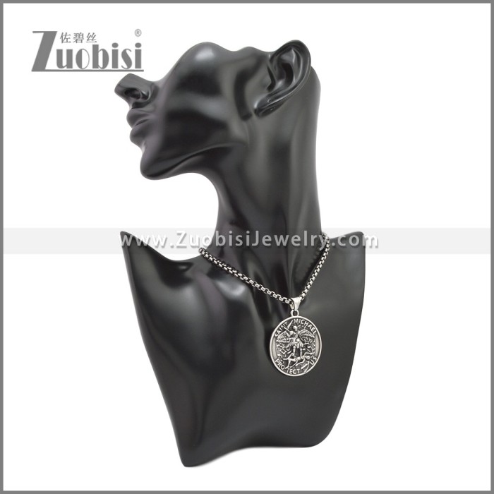 Stainless Steel Saint Michael Protect US Pendant p011152SA