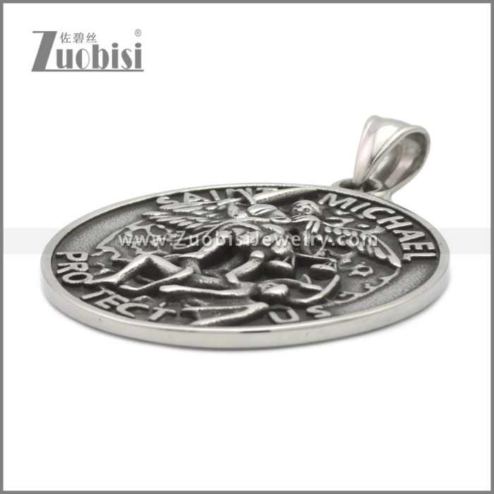Stainless Steel Saint Michael Protect US Pendant p011152SA