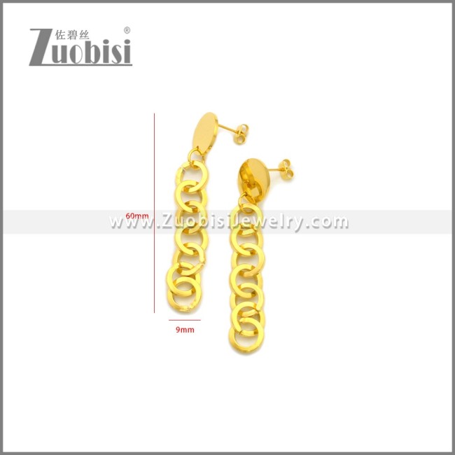 Gold Plated Tassel Stainless Steel Earrings e002242G