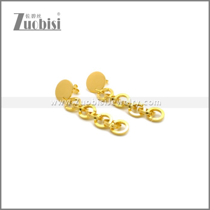 Gold Plated Tassel Stainless Steel Earrings e002242G