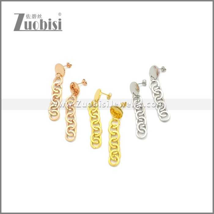 Gold Plated Tassel Stainless Steel Earrings e002242G