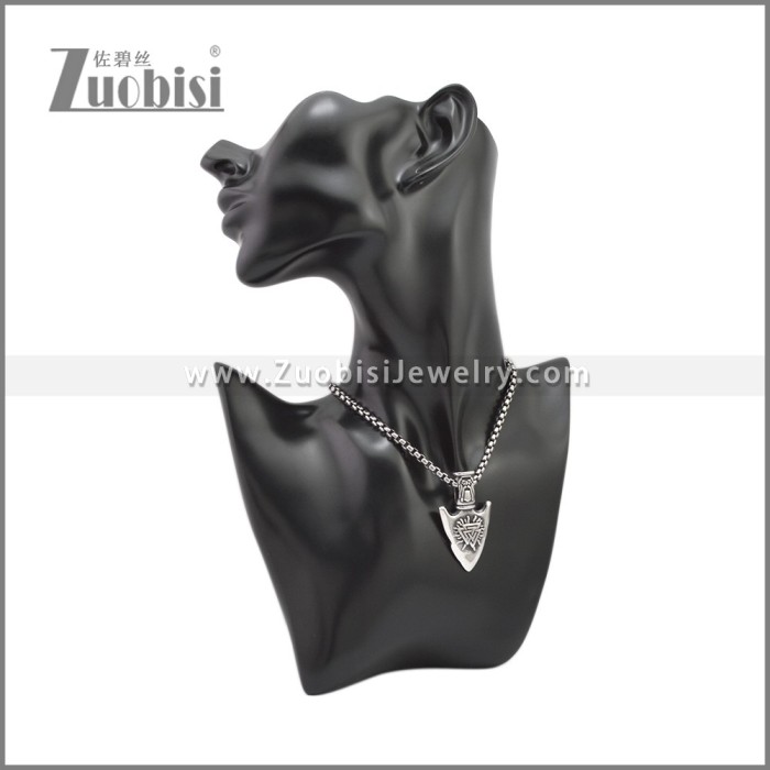 Stainless Steel Oden Viking Axe Pendant Silver p011210SA