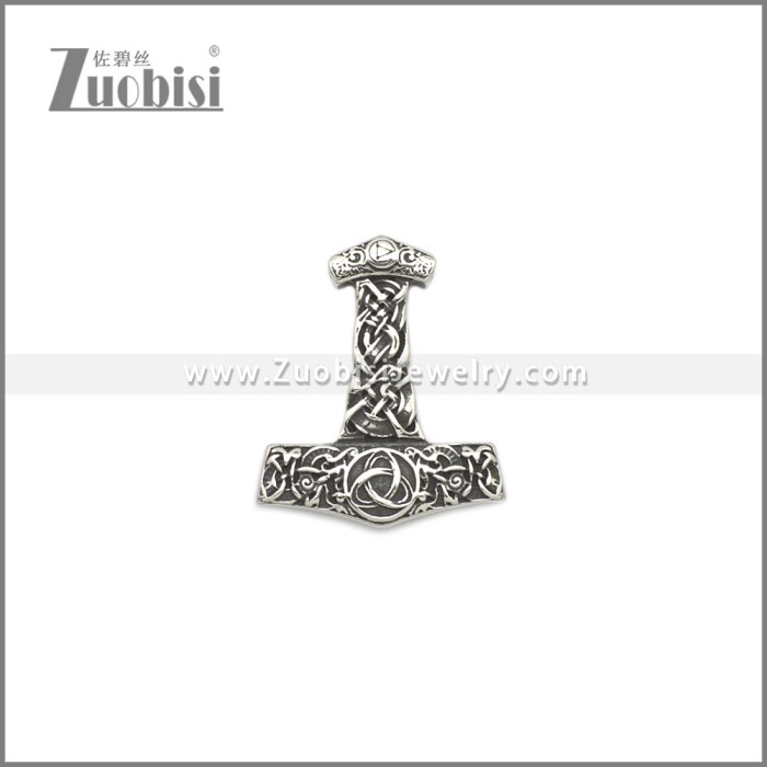 Stainless Steel Norse Viking Hammer Pendant p011213SA