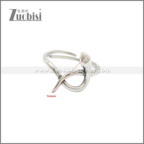 925 Sterling Silver Snake Resizable Ring r009128S