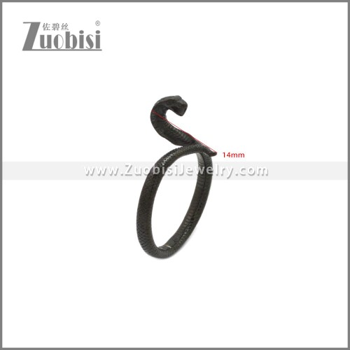 Black Stainless Steel Serpent Rings r009122H