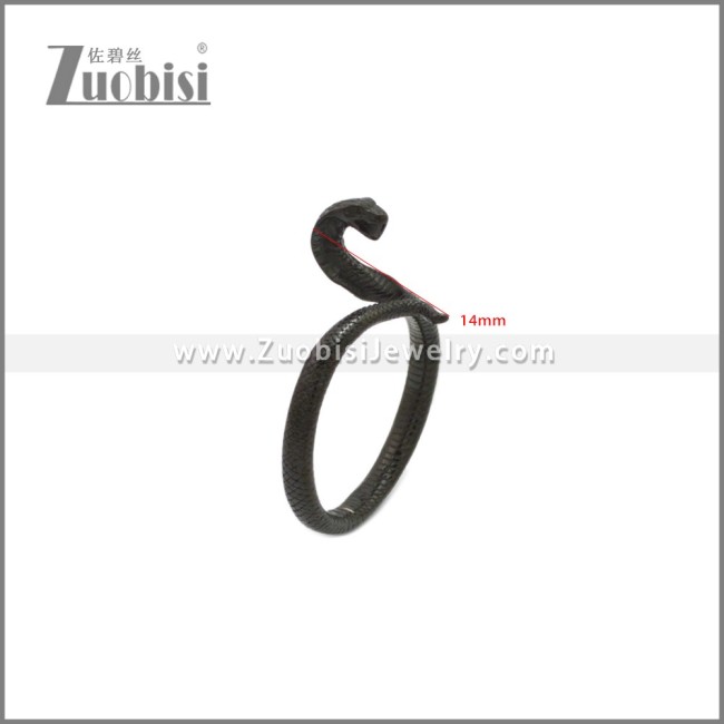 Black Stainless Steel Serpent Rings r009122H