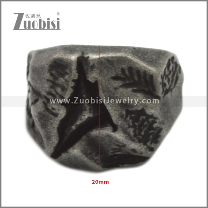 Vintage Stainless Steel Dinosaur Bone Rings r009093A