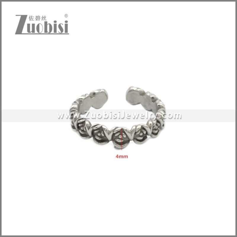 Girly Stainless Steel Rose Rings r009109SA