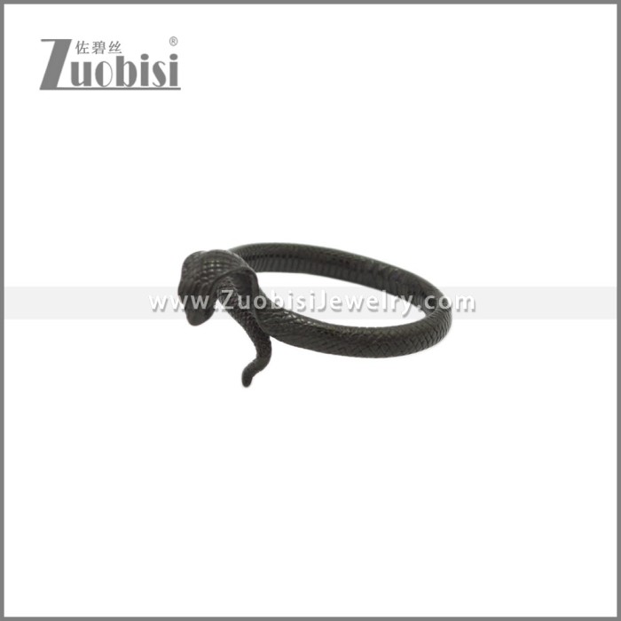 Black Stainless Steel Serpent Rings r009122H