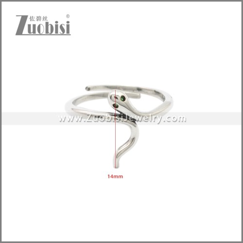 925 Sterling Silver Snake Adjustable Rings for Girls r009124S
