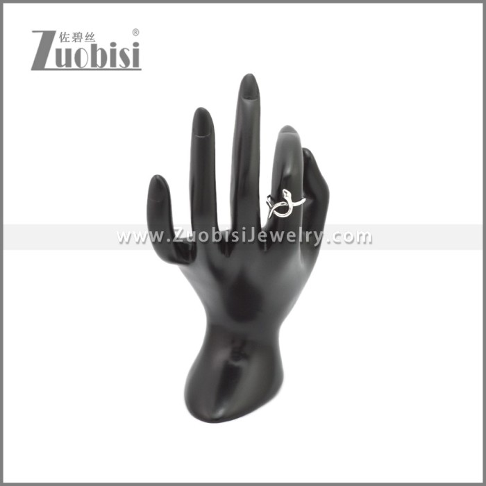 925 Sterling Silver Snake Resizable Ring r009128S