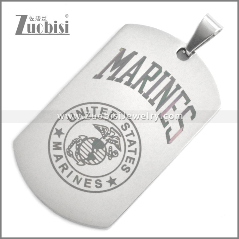 Silver Stainless Steel Marines Pendant p010423S1