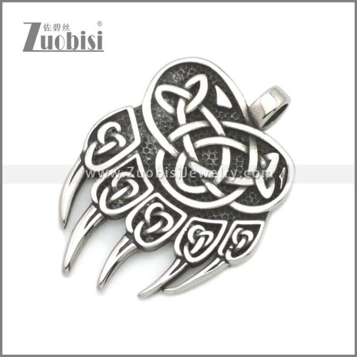 Stainless Steel Bear Paw Pendant with 2 sides Pattern p011228SA