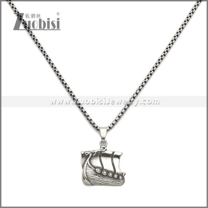 Retro Viking Boat Pendant p011233SA