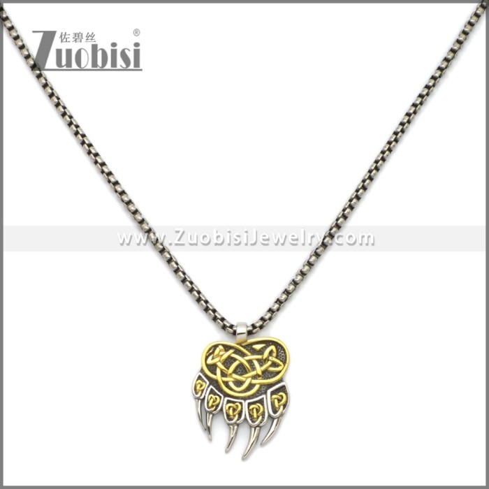 Stainless Steel Bear Paw Viking Pendant p011228SG