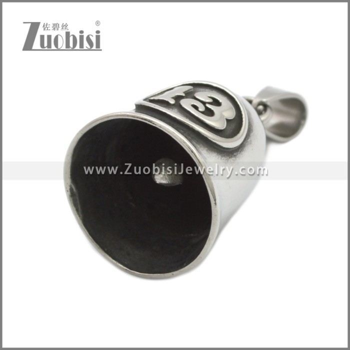 Number 13 Biker Bell Pendant p011231S
