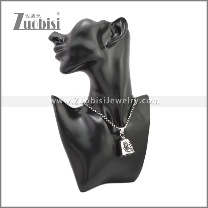 Number 13 Biker Bell Pendant p011231S