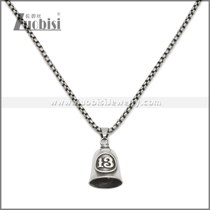 Number 13 Biker Bell Pendant p011231S