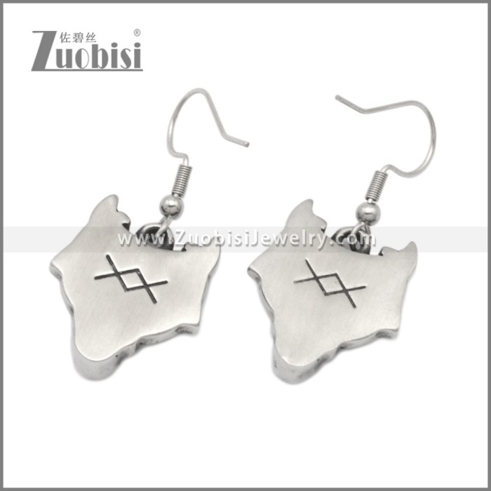 Viking Wolf Stainless Steel Hook Earrings e002250SA