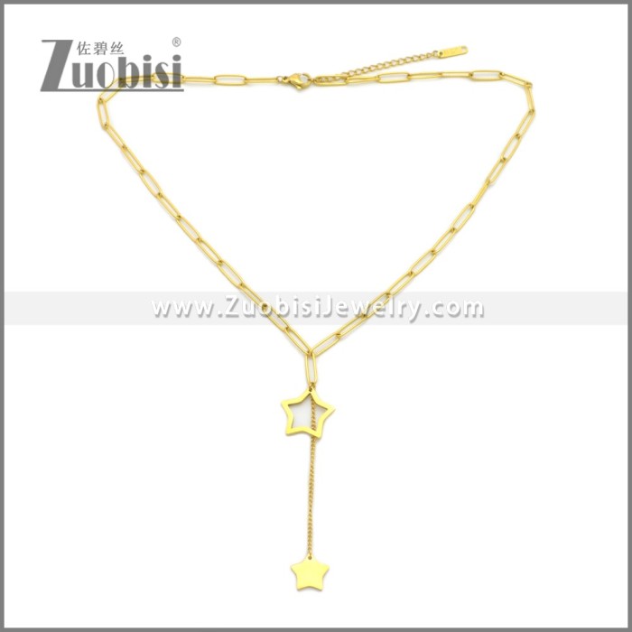 Stainless Steel Star Necklace Gold n003341G