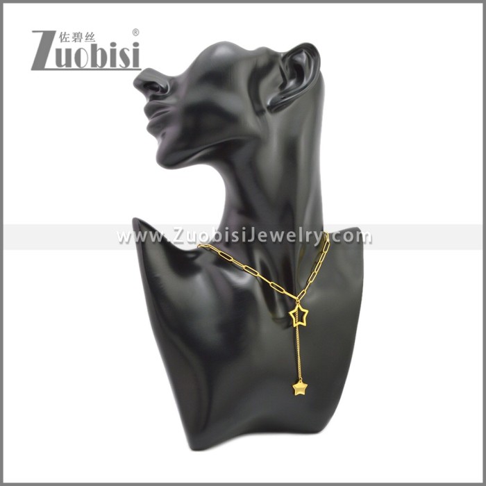 Stainless Steel Star Necklace Gold n003341G
