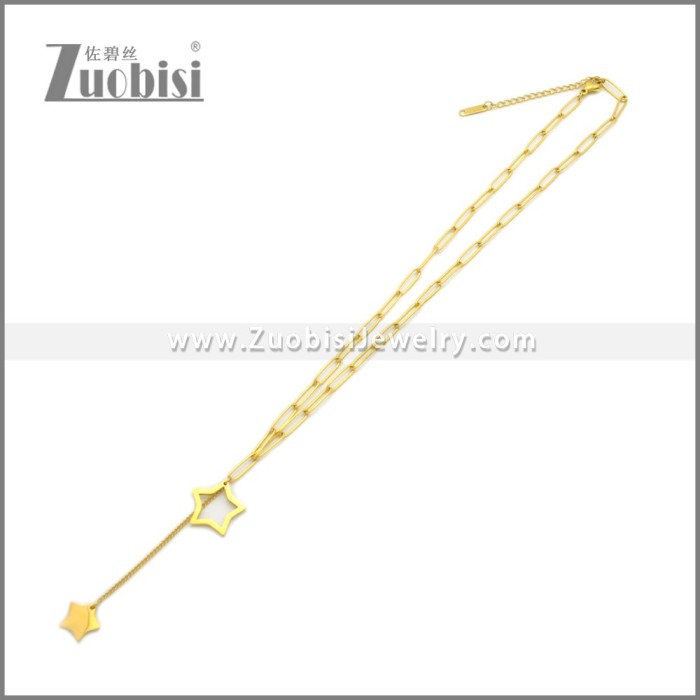 Stainless Steel Star Necklace Gold n003341G