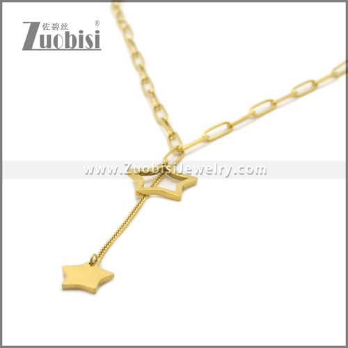Stainless Steel Star Necklace Gold n003341G
