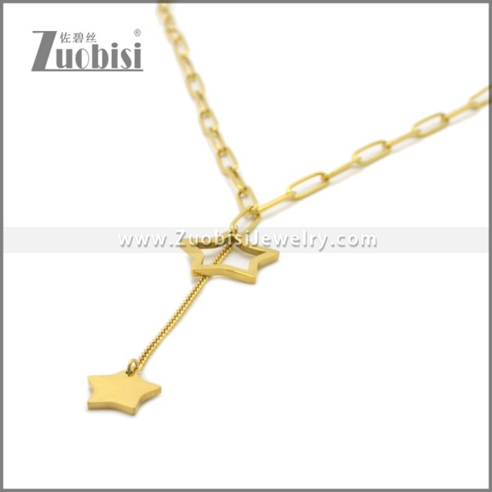 Stainless Steel Star Necklace Gold n003341G