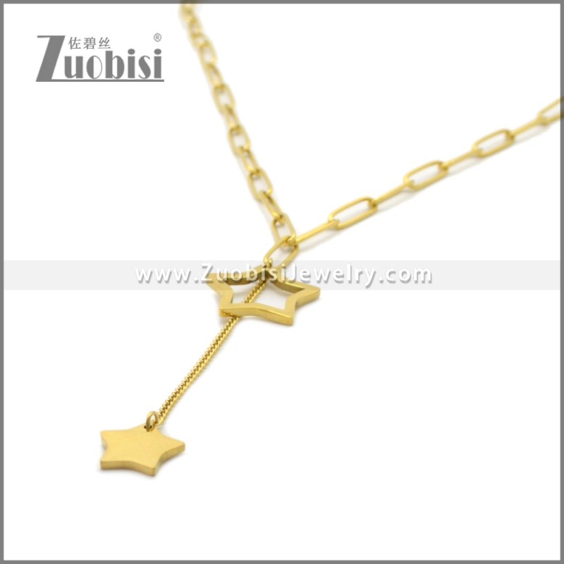 Stainless Steel Star Necklace Gold n003341G