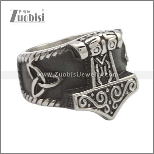 Vintage Stainless Steel Norse Viking Jewelry Ring r009289SA