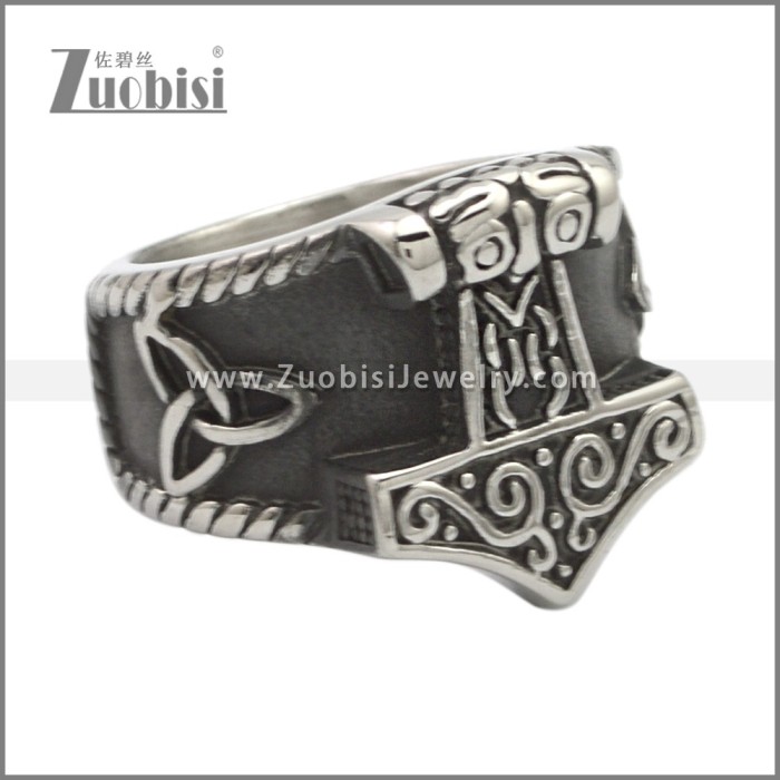 Vintage Stainless Steel Norse Viking Jewelry Ring r009289SA